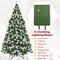 Costway 6ft\7.5ft\9ft Pre-lit Snowy Christmas Tree 818\1398\2058 Tips w/ Pine Cones & Red Berries